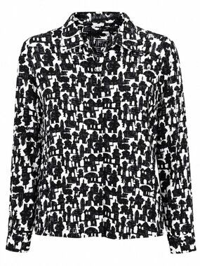 RAOUL Black & White Silk Blouse – US 4 / UK 8